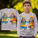 Блуза плътна Clash Royale в сиво