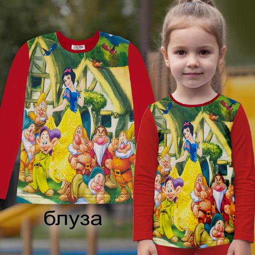 Блуза тънка Снежанка в червено (диг. печат)