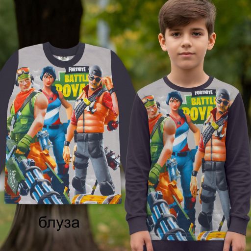 Блуза тънка Фортнайт в сиво