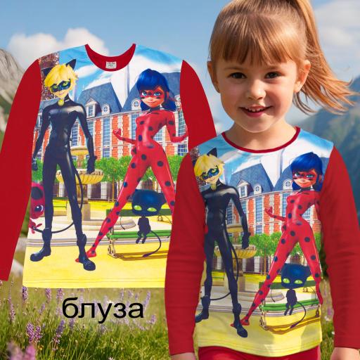 Блуза тънка Калинката в червено(диг. печат)