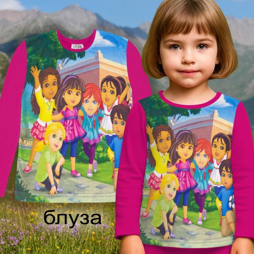 Блуза тънка Дора в циклама (диг. печат)