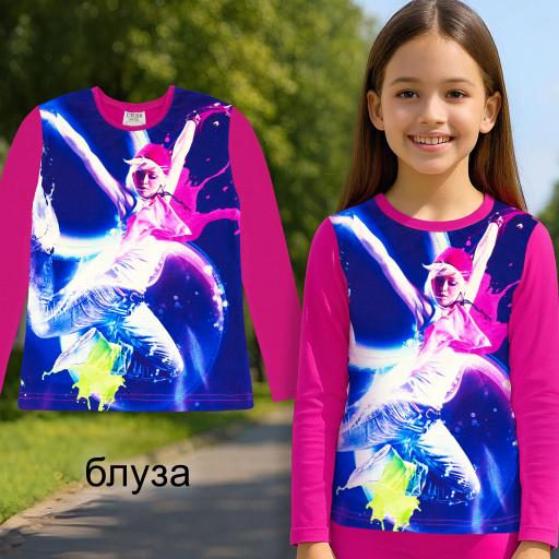 Блуза тънка Хип-Хоп 2 в циклама (диг. печат)