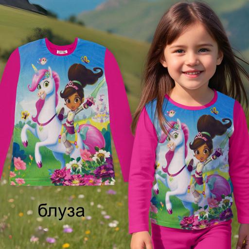 Блуза тънка с Нела принцесата рицар (диг. печат)