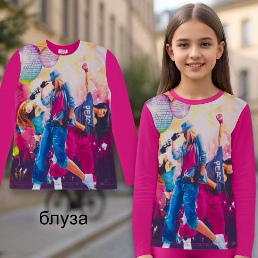 Блуза тънка Хип-Хоп в циклама (диг. печат)