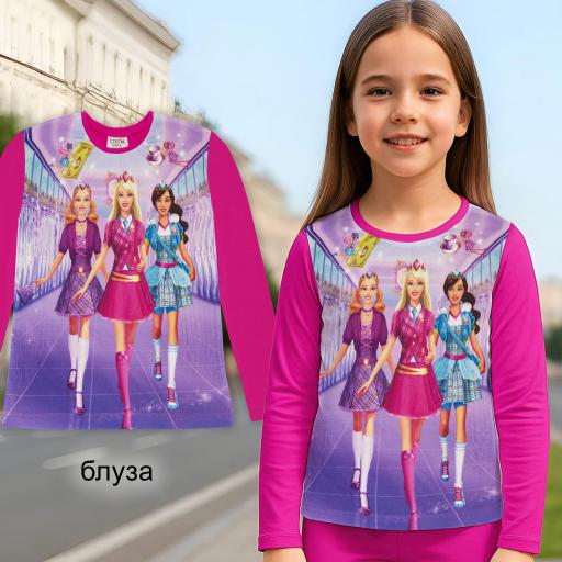 Блуза тънка Барби в циклама (диг. печат)