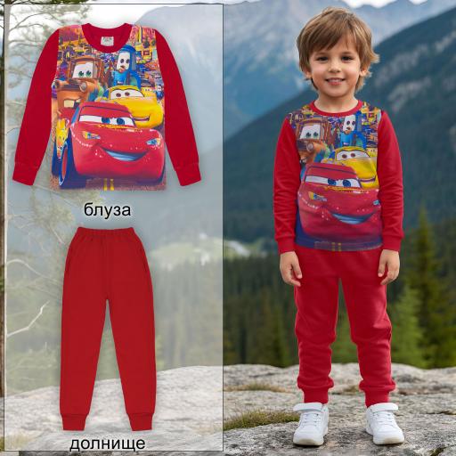 Комплект тънък 2 части (б/д) Маккуин 2 в червено (диг. печат)