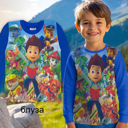 Блуза тънка Пес Патрул в мастиленосиньо (диг. печат)