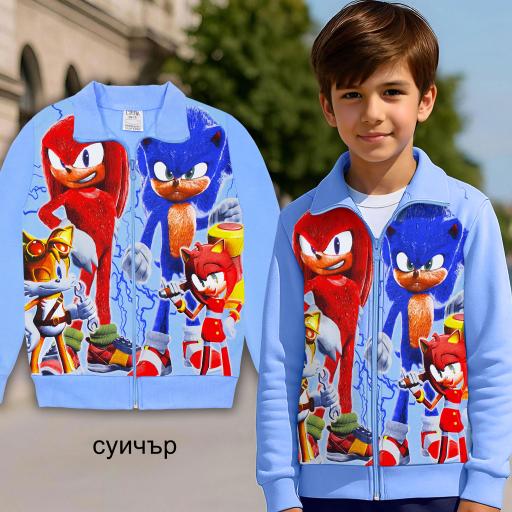 Суичър Супер Соник в синьо