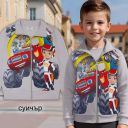 Суичър с Пламъчко  в сиво