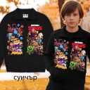 „Черно горнище с цип и герои от Brawl Stars за деца“