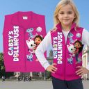 Детски елек Gabby’s Dollhouse в циклама с DTF печат на героите.