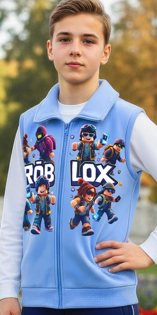 Елек плътен Roblox в синьо