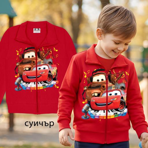 Червен детски суичър McQueen – удобен и стилен.