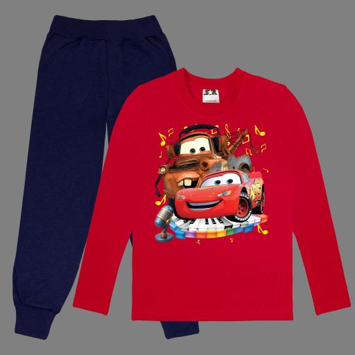 Детски комплект в червено и тъмно с изображение на McQueen.