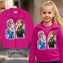 Суичър Frozen Style в циклама с Елза и Анна.