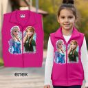 Елек в циклама за момиче с принцесите Елза и Анна от Frozen.