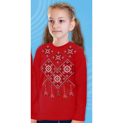 Блуза тънка с фолклорни български мотиви в червено 12