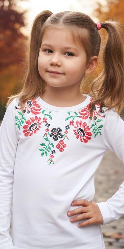 Блуза тънка с фолклорни български мотиви в бяло 10