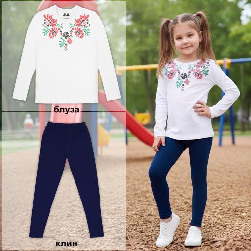 Комплект 2 части (б/к) с фолклорни мотиви в бяло 10