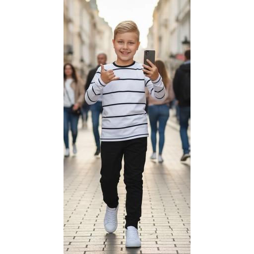 Комплект 2 части (б/д) райе в бяло и черно