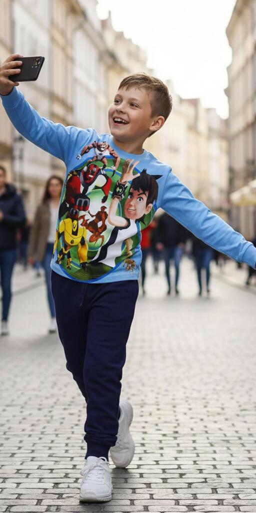 Комплект 2 части (б/д) с Бен 10 синьо