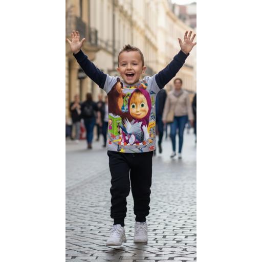 Комплект 2 части (б/д) Маша и Мечока в сиво