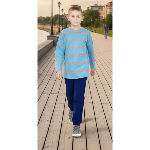 Комплект 2 части (б/д) райе в сиво и синьо