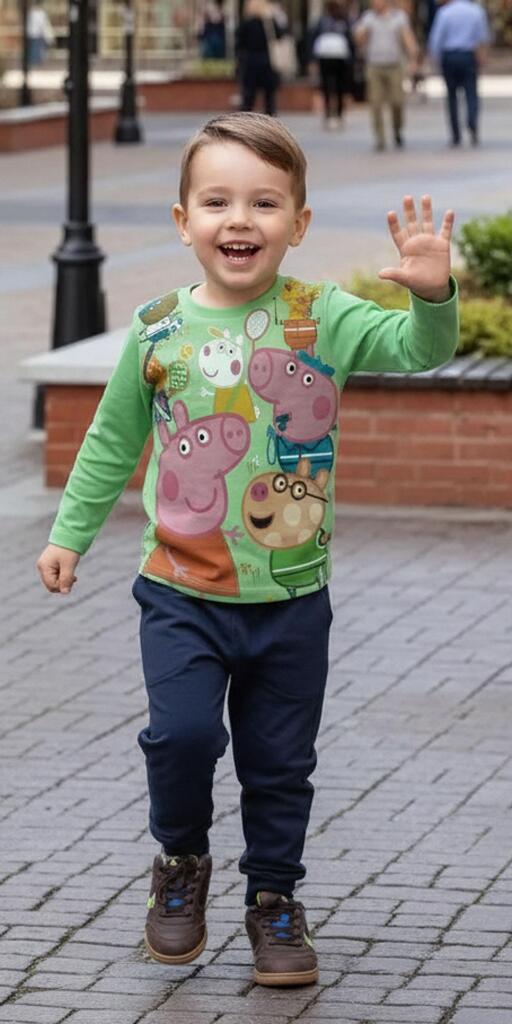 Комплект тънък 2 части (б/д) Пепа прасето в зелено