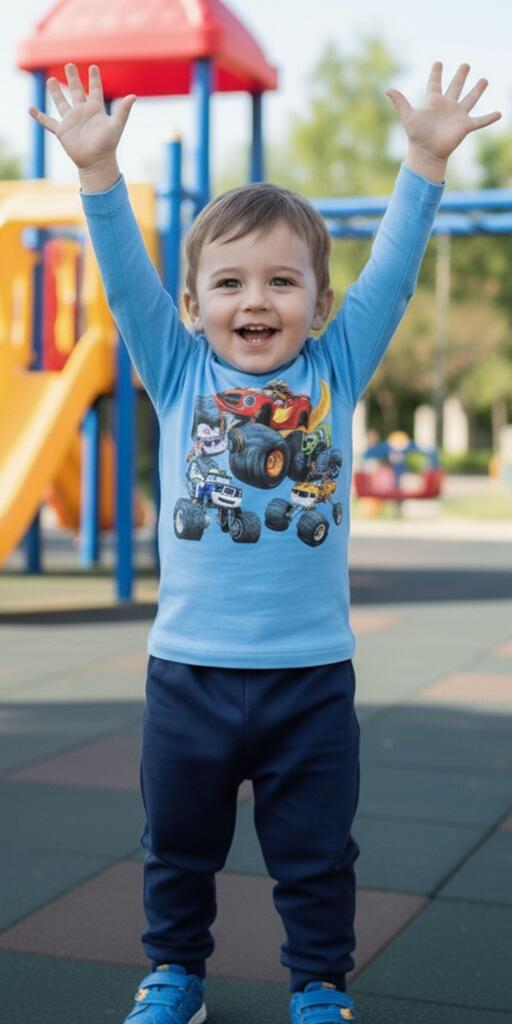 Комплект тънък 2 части (б/д) Пламъчко в синьо