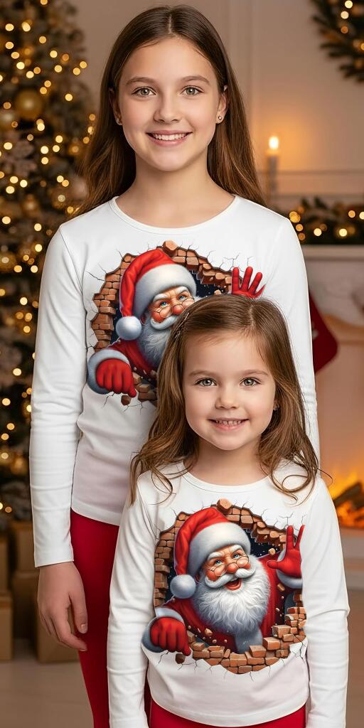 Блуза тънка Дядо Коледа в бяло