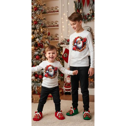 „Коледен комплект с Дядо Коледа и тухлена рамка“