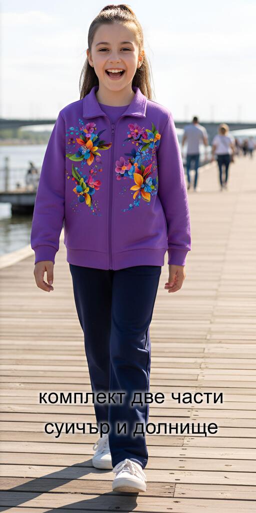 Комплект плътен 2 части (с/д) цветя в виолетово