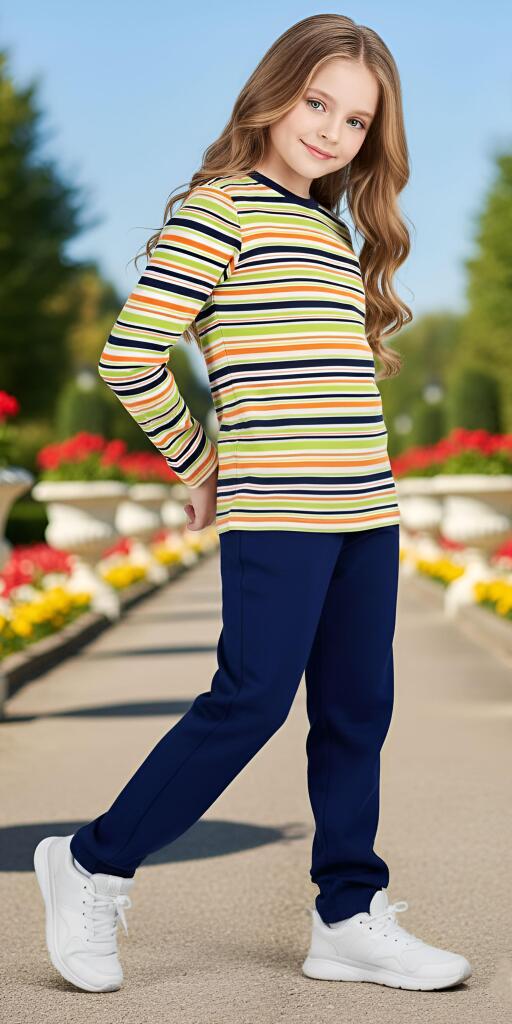 Комплект тънък 2 части (б/д) райе 1 цветно