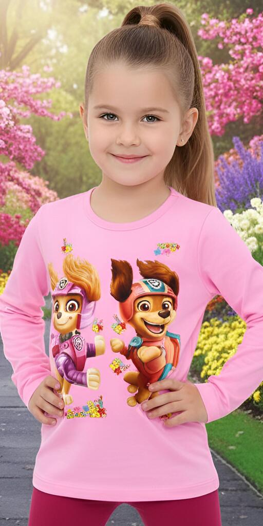 Блуза тънка Скай и Либърти от Пес Патрул в розово