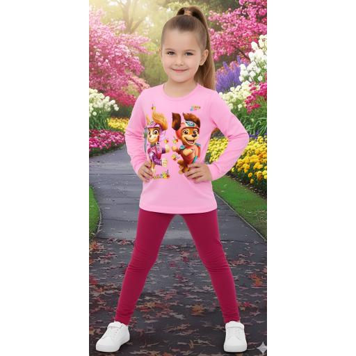 Комплект 2 части (б/к) Скай и Либърти от Пес Патрул в розово