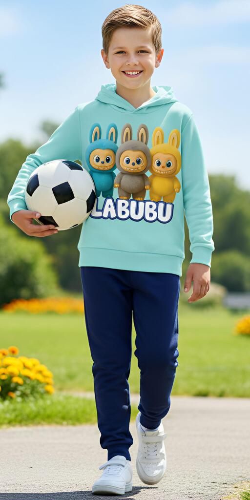 Комплект плътен 2 части (б.к/д) Лабубу в синьо