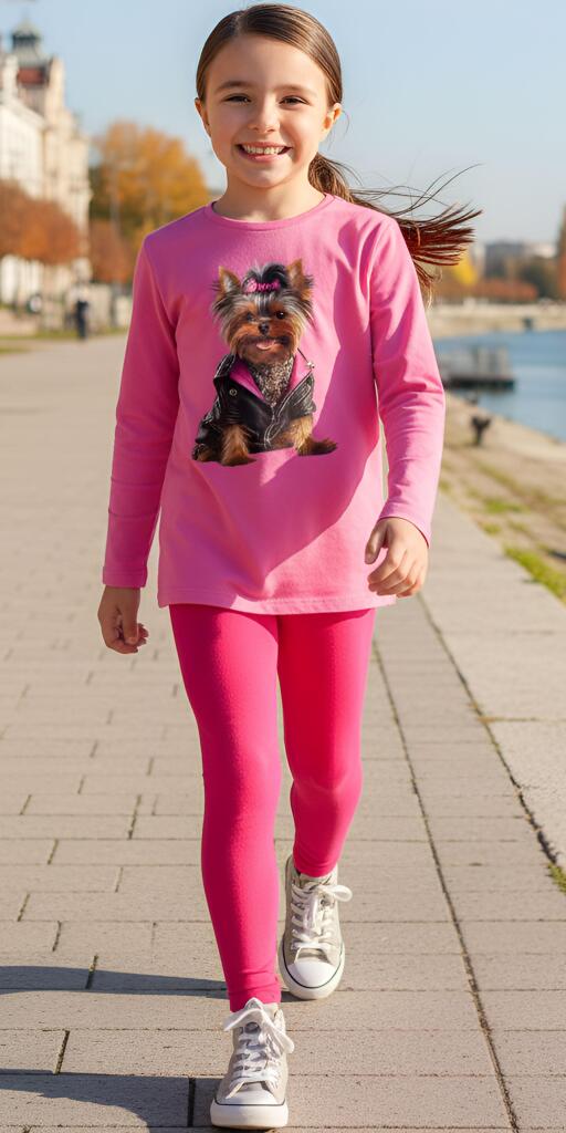 Комплект тънък 2 части (б/к) Йоркширски териер в розово