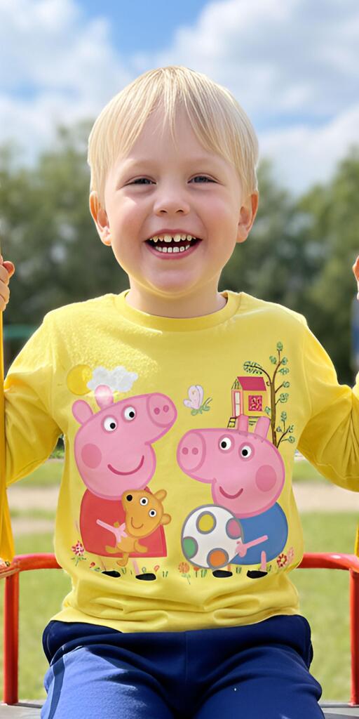 Блуза плътна Пепа прасето жълто