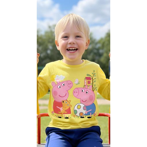 Блуза плътна Пепа прасето жълто