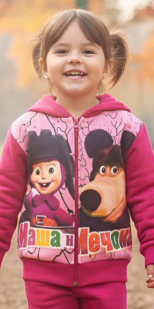 Суичър дебела вата Маша и Мечока в розово