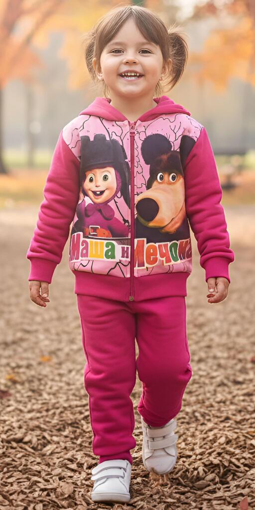 Комплект дебела вата 2 части (с/д) Маша и Мечока в розово