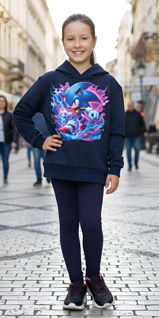 Комплект плътен 2 части (б.к/к) Супер Соник в тъмносиньо