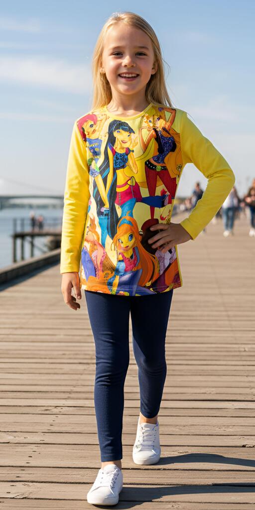 Комплект тънък 2 части (б/к) с Уинкс в жълто