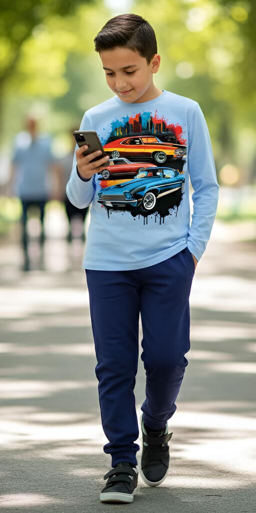 Комплект тънък 2 части (б/д) Хот Уилс в синьо