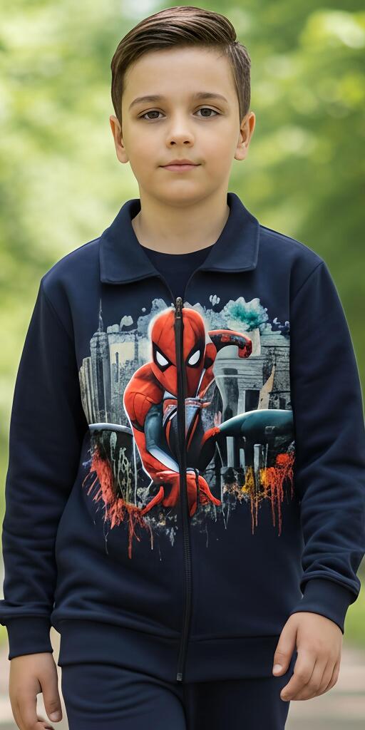 Суичър плътен Спайдърмен в тъмносиньо