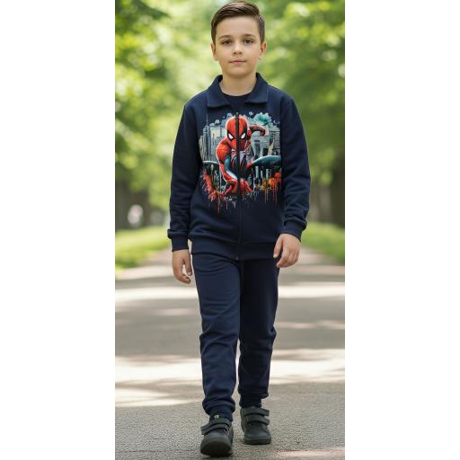 Комплект плътен 2 части (с/д) Спайдърмен в тъмносиньо