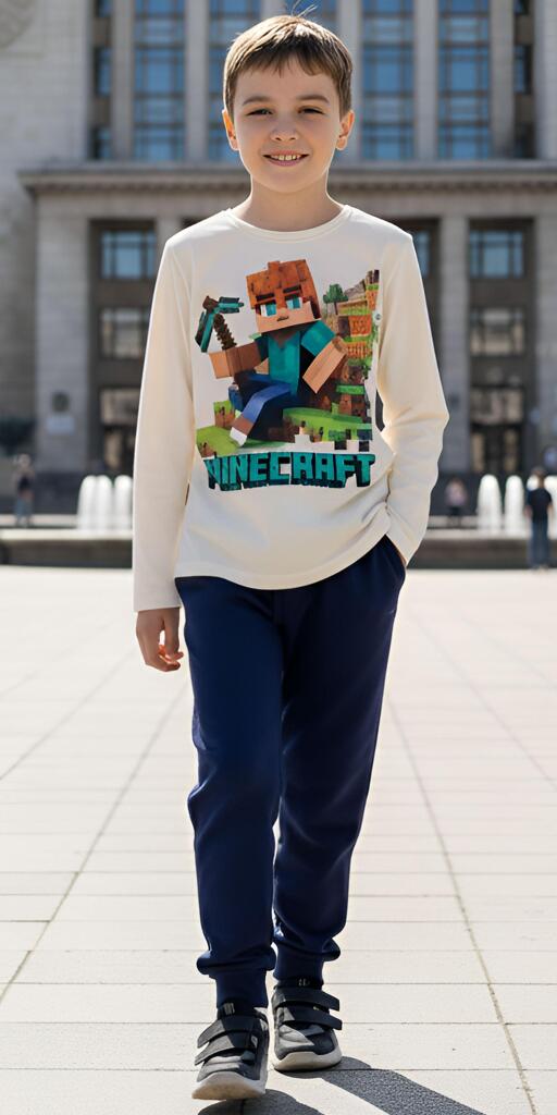 Комплект тънък 2 части (б/д) Майнкрафт в екрю