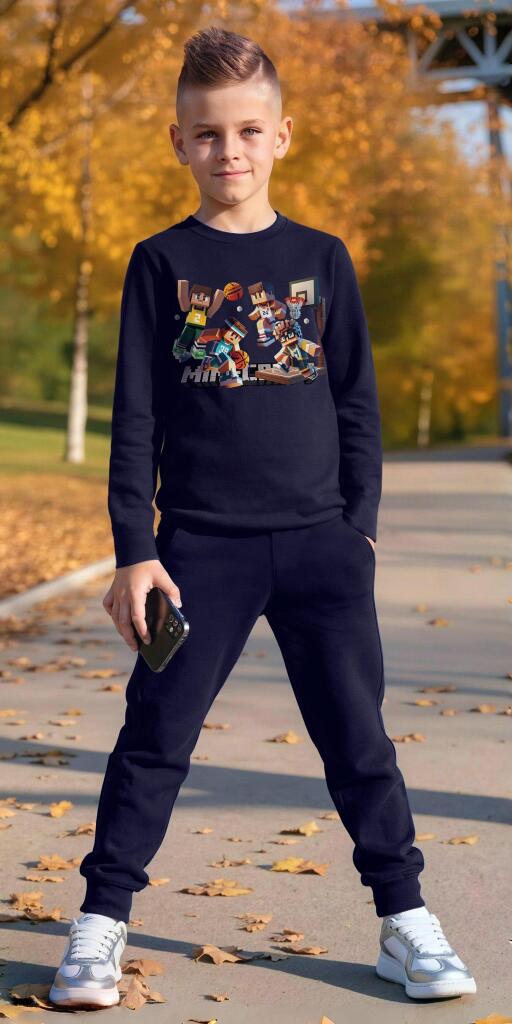 „Блуза с Minecraft принт и удобно спортно долнище за момче“