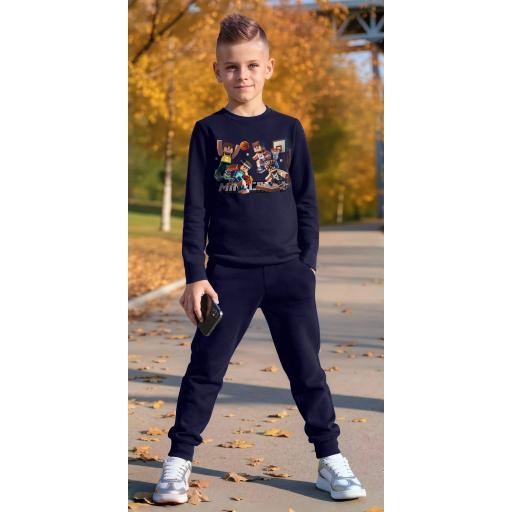 „Блуза с Minecraft принт и удобно спортно долнище за момче“