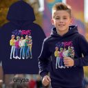 „Тъмносин суичър с KPOP Boy принт и качулка“